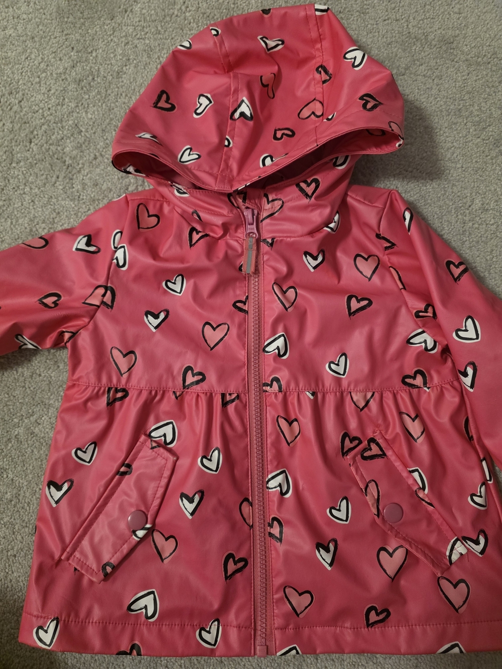 George Pink Hooded Heart-Print Raincoat